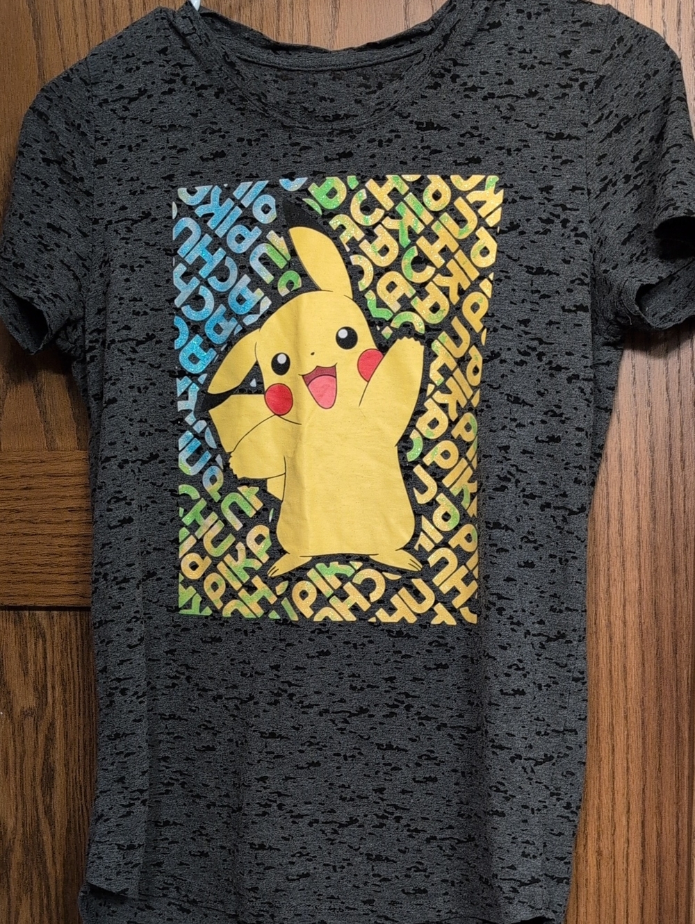 Kids Pikachu Graphic Tee - Charcoal Gray